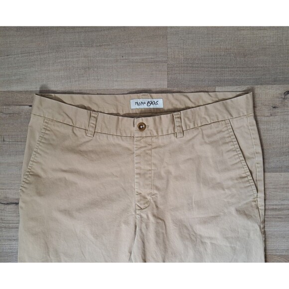 Jos A Bank Men's Beige Tailored Fit Pants Size 36x31 Straight Leg Flat Front - Picture 6 of 9